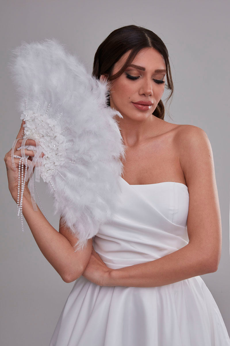 Luxurious Hand Fan with Feather – Bridal Port, view 10