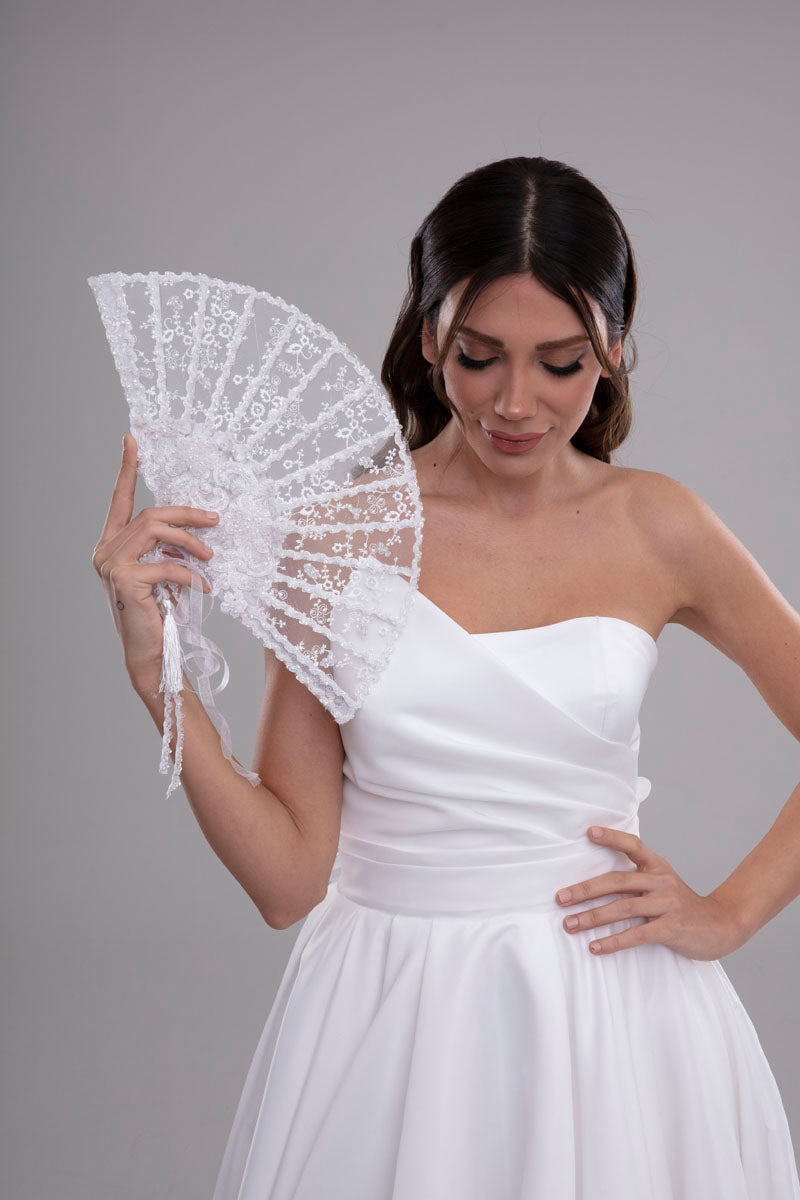 Elegant French Lace Hand Fan for Brides, Bridesmaids – Bridal Port, view 7