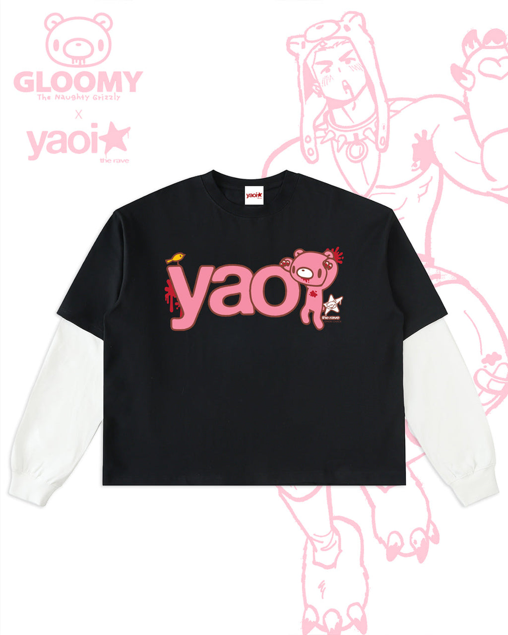 YAOI x GLOOMY Sneaky Bear Layered Tee