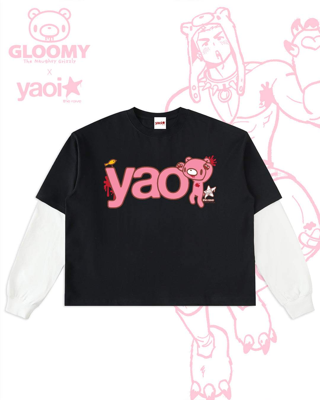 YAOI x GLOOMY Sneaky Bear Layered Tee