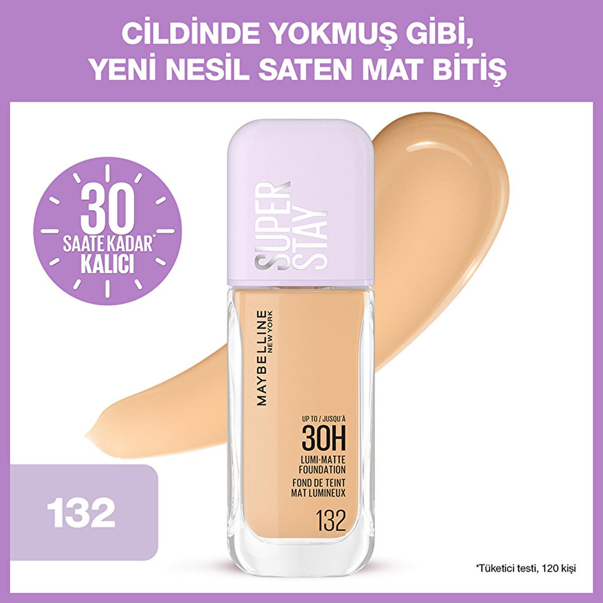 Maybelline New York Super Stay Lumi Matte Foundation - Long-Lasting, Matte Finish, 132