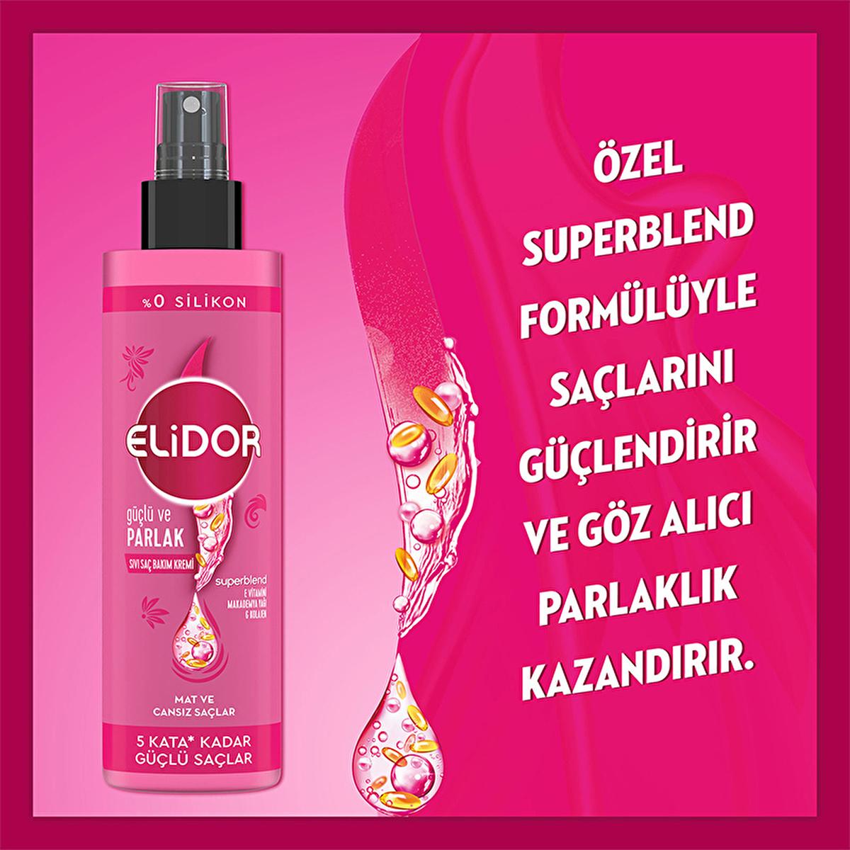 Elidor Superblend Hair Care Leave-In Conditioner - Silicone-Free, Coconut Oil, UV Protection - 6.76 fl oz