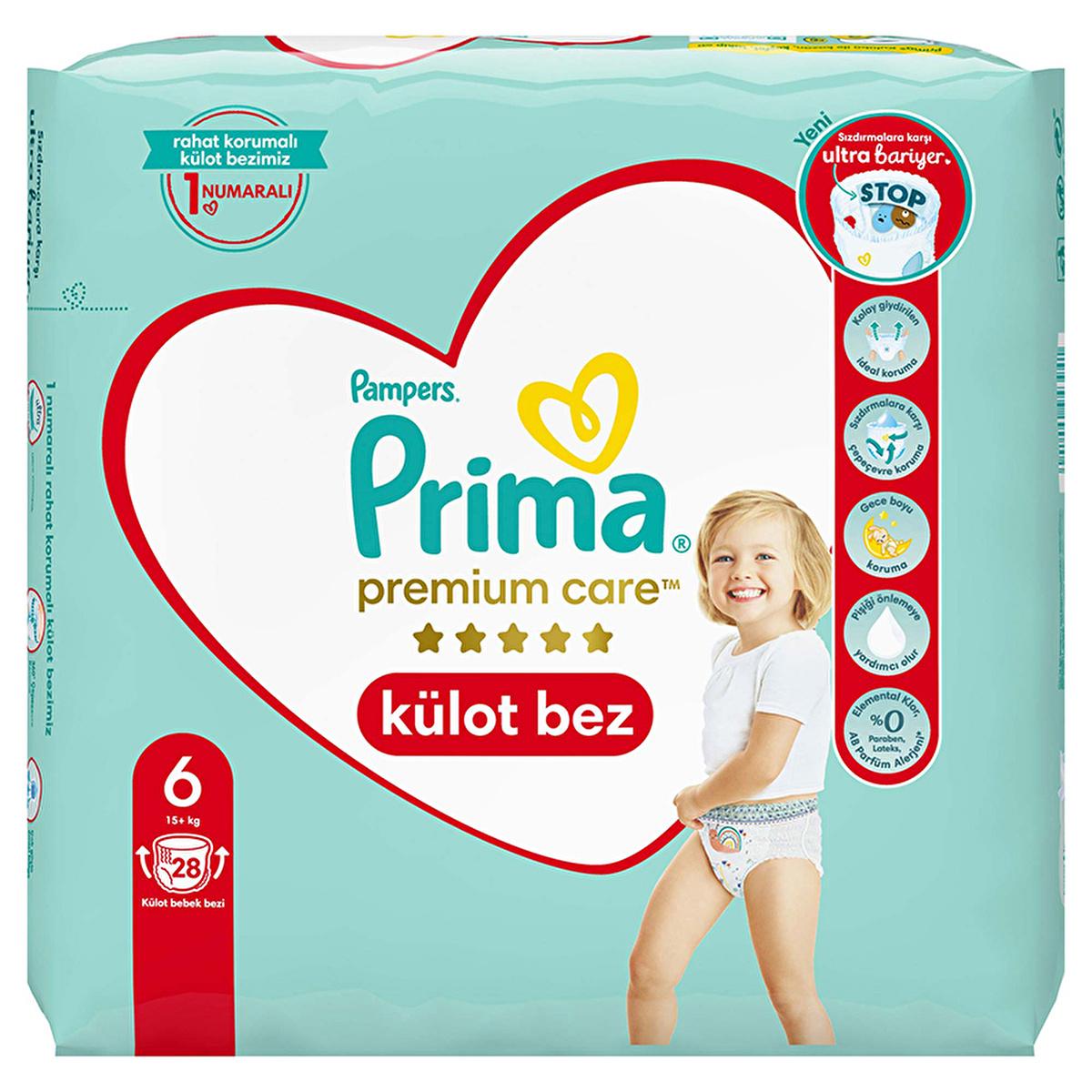 Prima Premium Care Diapers Size 6 - 28 Count - Leakproof Baby Diapers