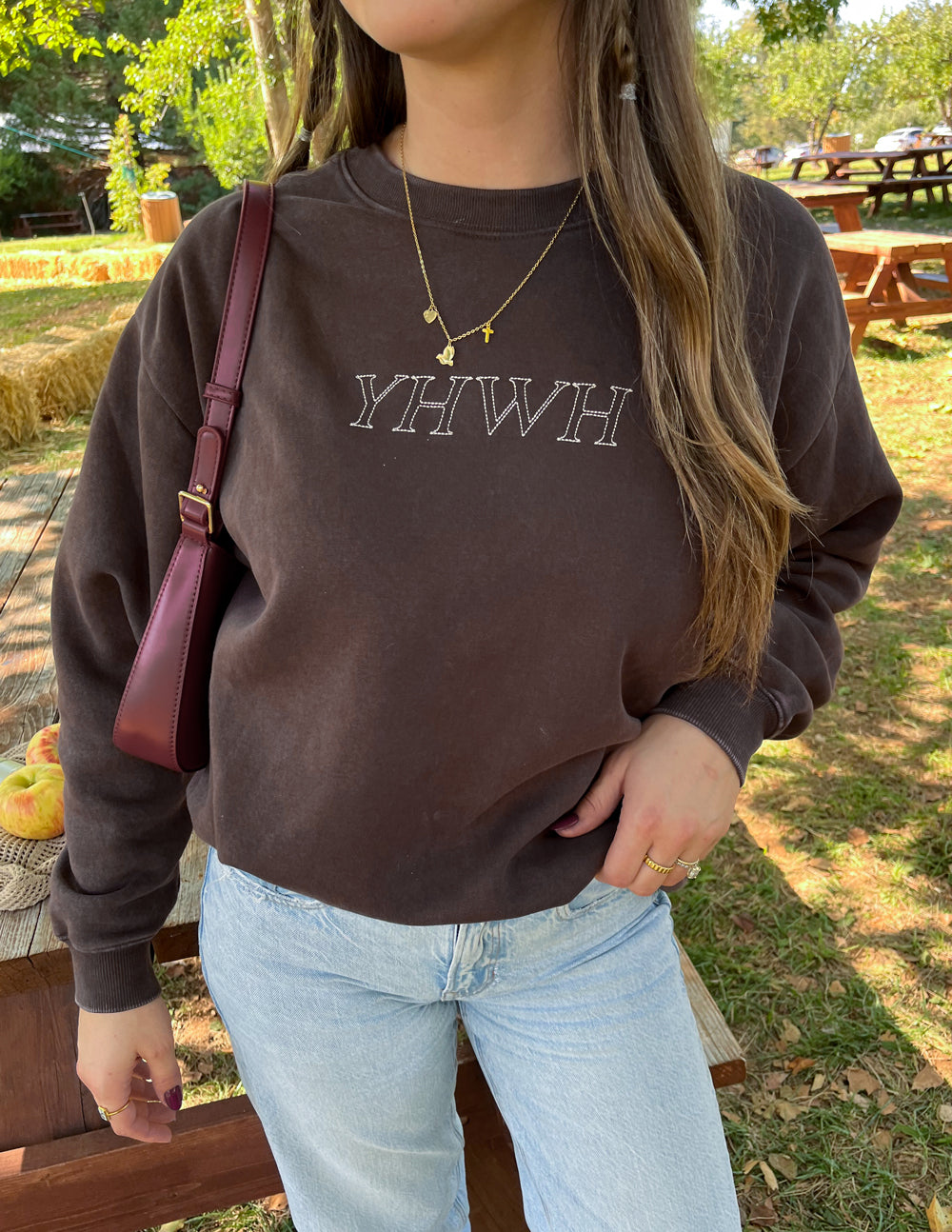 Elevated Faith YHWH Unisex Crewneck — detail shot 6