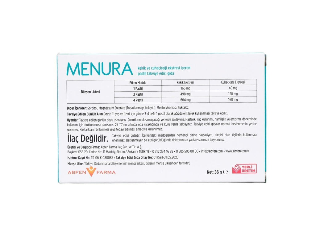 Menura Thyme and Evening Primrose Throat Lozenges - Natural Relief for Irritated Throats, Herbal Soothing Pastilles, Pack of 24
