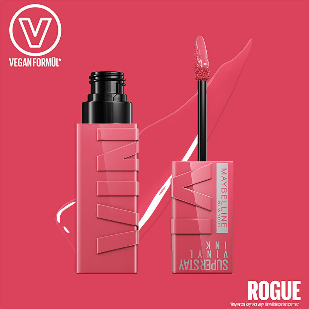 Maybelline New York Super Stay Vinyl Ink Liquid Lipstick - Long-Lasting, Smudge-Proof, High Gloss Finish - 145 Rogue