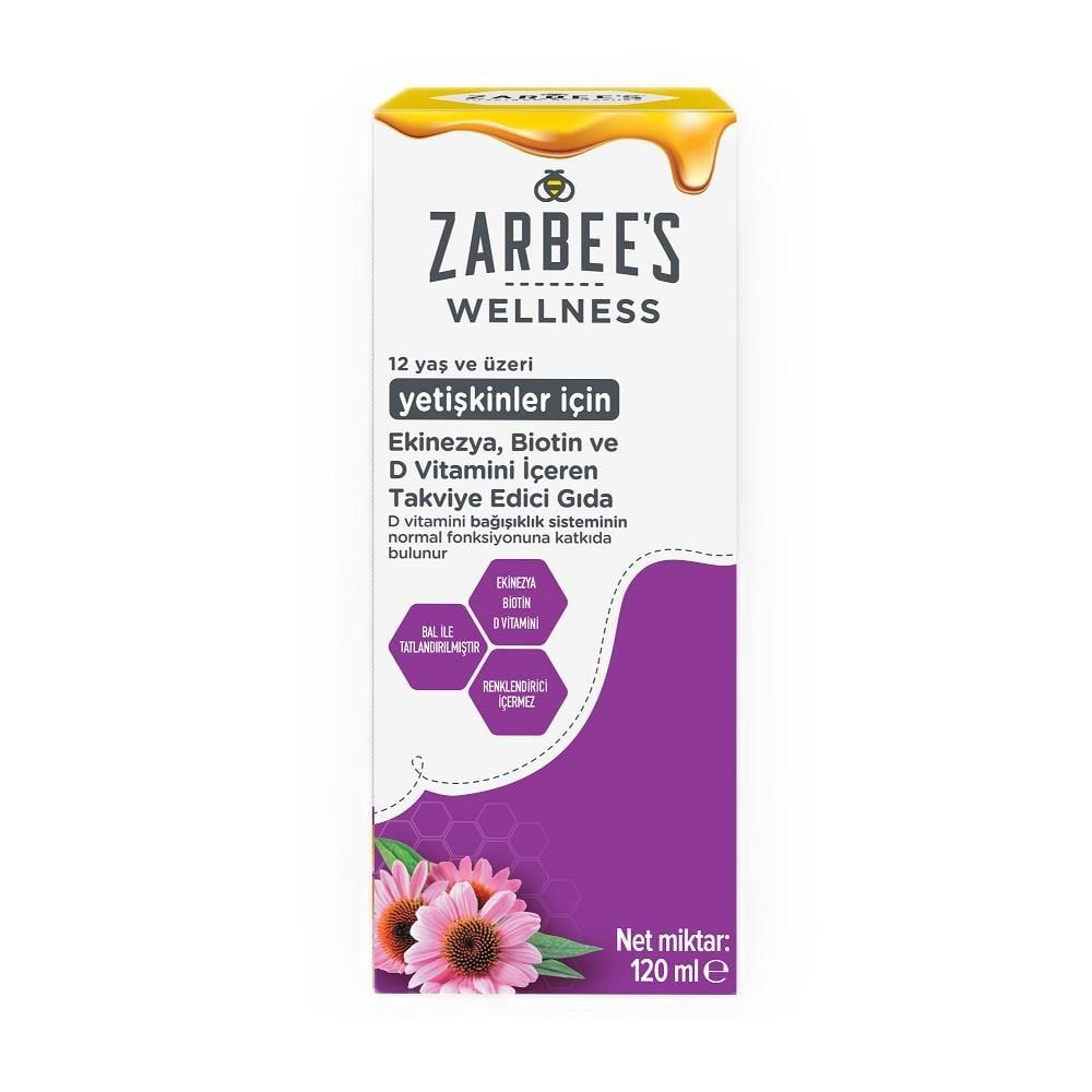 Zarbee's Wellness Dietary Supplement for Immune Health - Echinacea, Biotin & Vitamin D Supplement