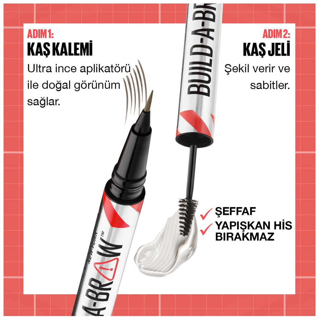 Maybelline New York Build a Brow 2-in-1 Eyebrow Pencil & Gel - Long Lasting, Easy 2-Step Eyebrow Makeup Solution