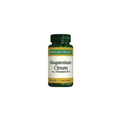 Nature's Bounty Magnesium Citrate Plus Vitamin B6 Supplement: Support Muscle Function & Boost Energy - 60 Tablets