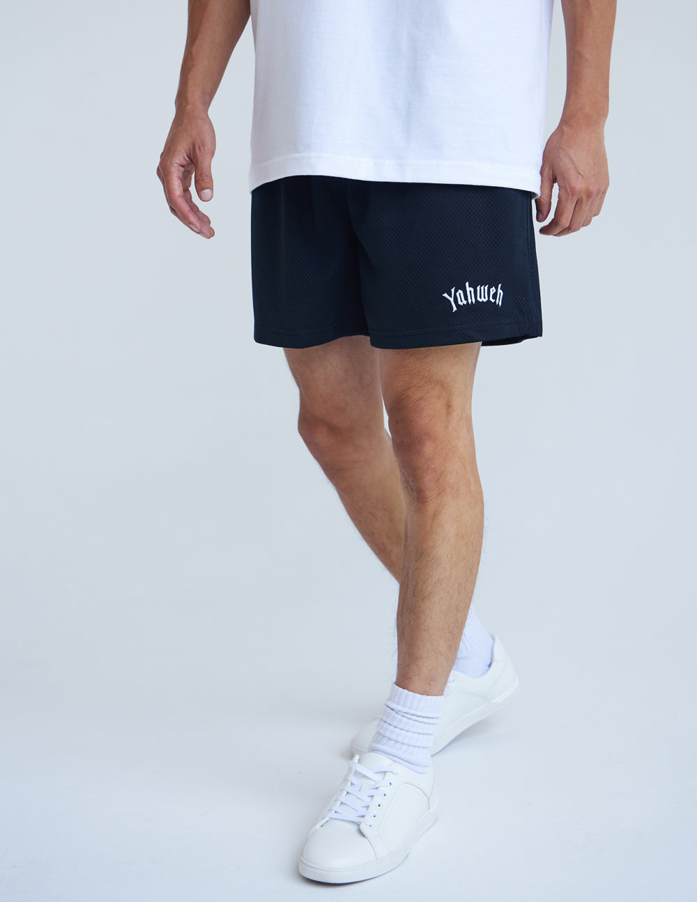 Elevated Faith Yahweh Unisex Mesh Short — back view