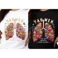 Pasimax Yahweh Anatomical Floral Lungs Shirt - Modern Christian Minimalist Tee, Premium 100% Cotton Scripture Graphic Top, In