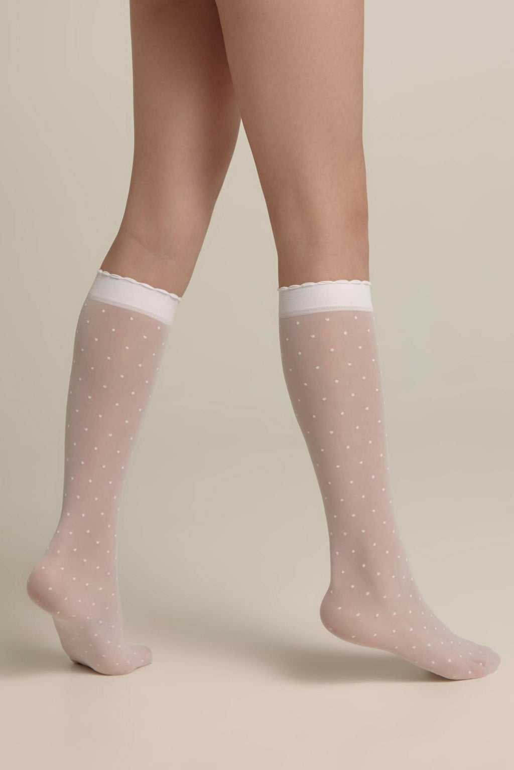 TheRanok.com Conte Knee-Highs for girls Dots 20 Den — detail close-up