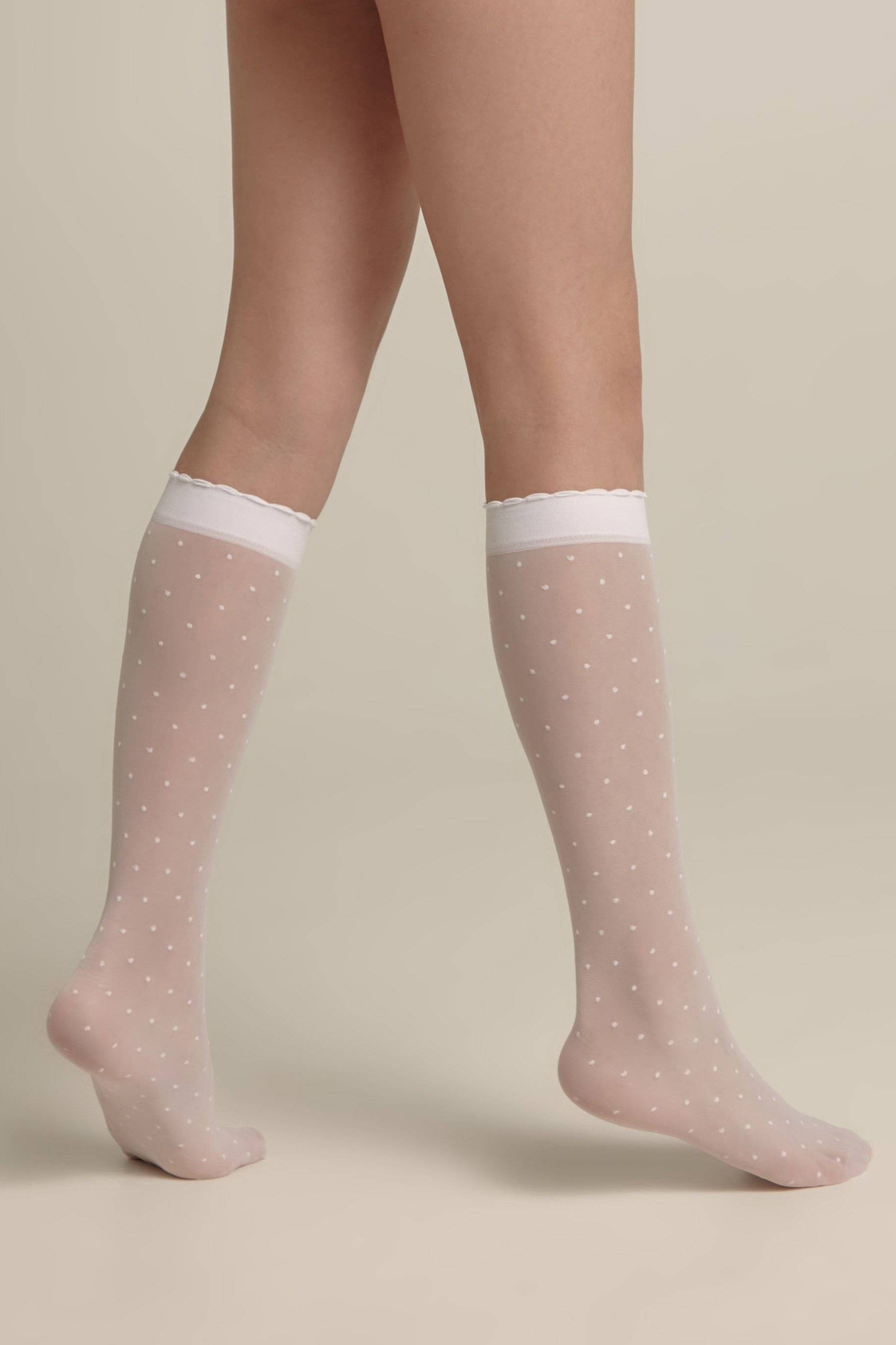 TheRanok.com Conte Knee-Highs for girls Dots 20 Den — detail close-up