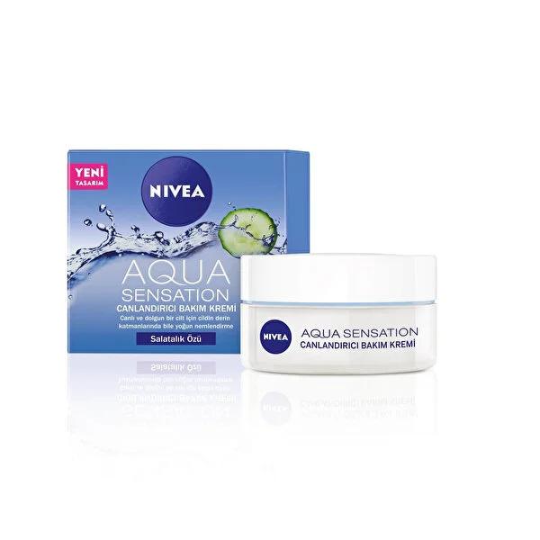 Nivea Aqua Sensation Moisturizing Face Cream - Hydrating, Anti-Aging Daily Care for Soft, Supple Skin