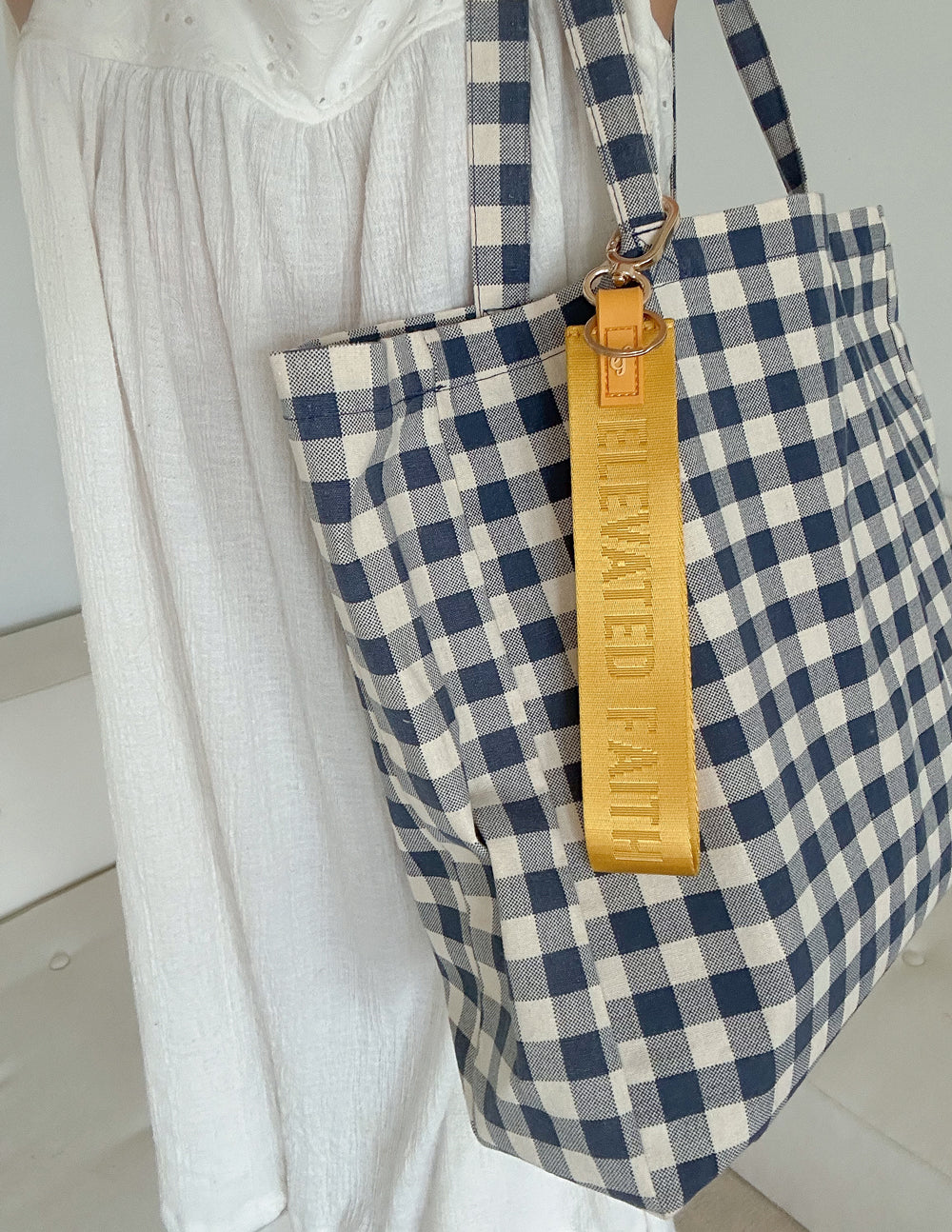 Elevated Faith Yellow Oversized Logo Keychain — keychain category context