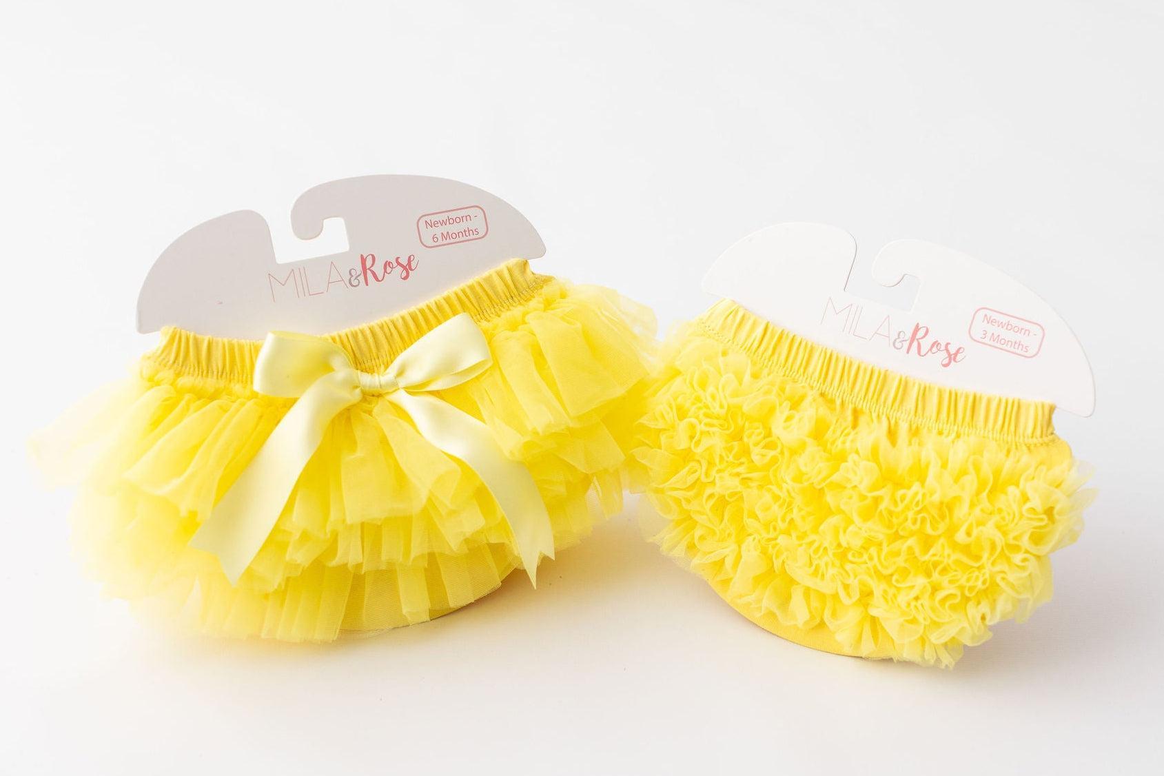 Mila & Rose ® Yellow Ruffle Tutu Bloomer — detail close-up