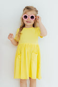 Mila & Rose ® Yellow S/S Pocket Twirl Dress — main product shot
