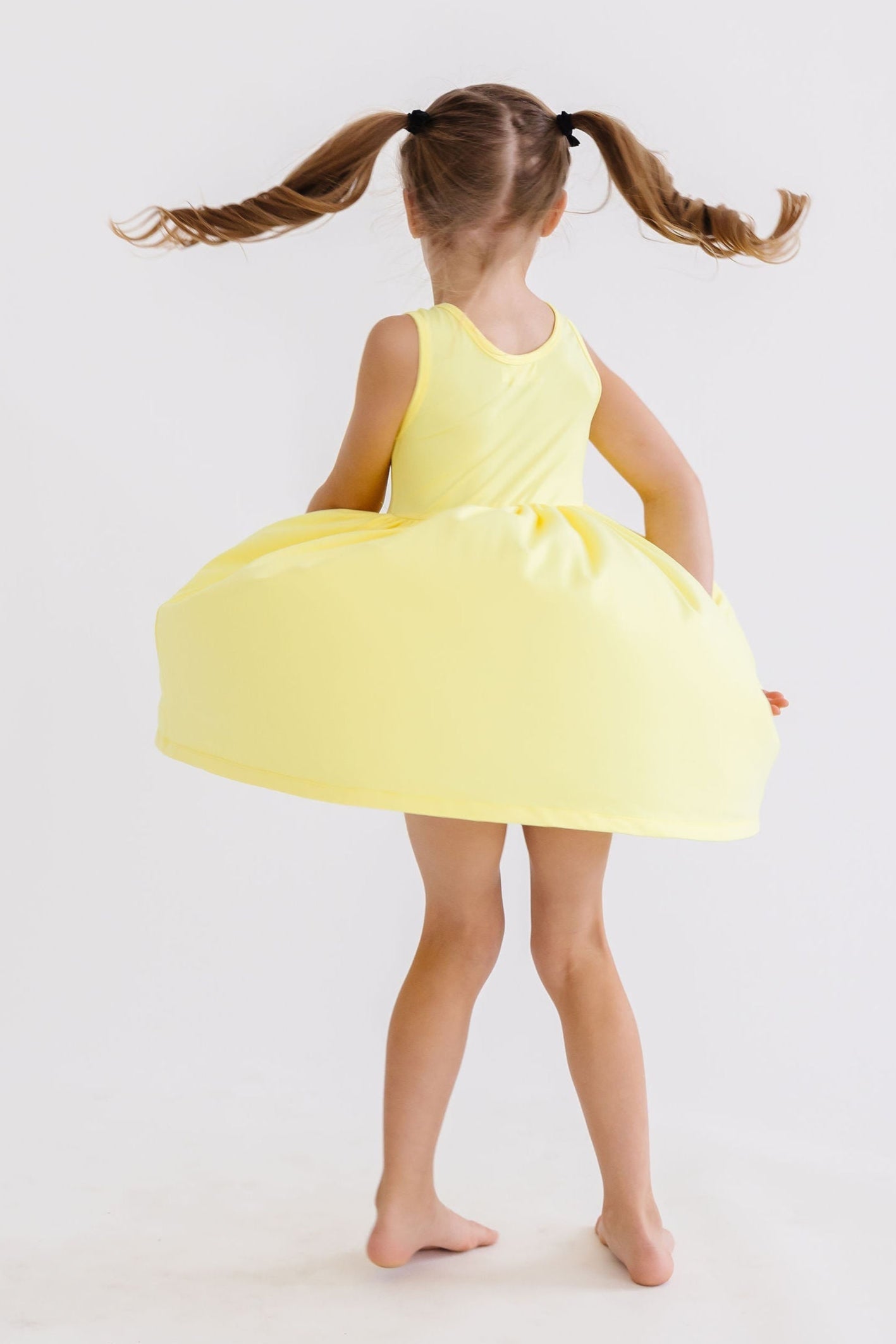 Mila & Rose ® Yellow Tank Pocket Twirl Dress — detail close-up