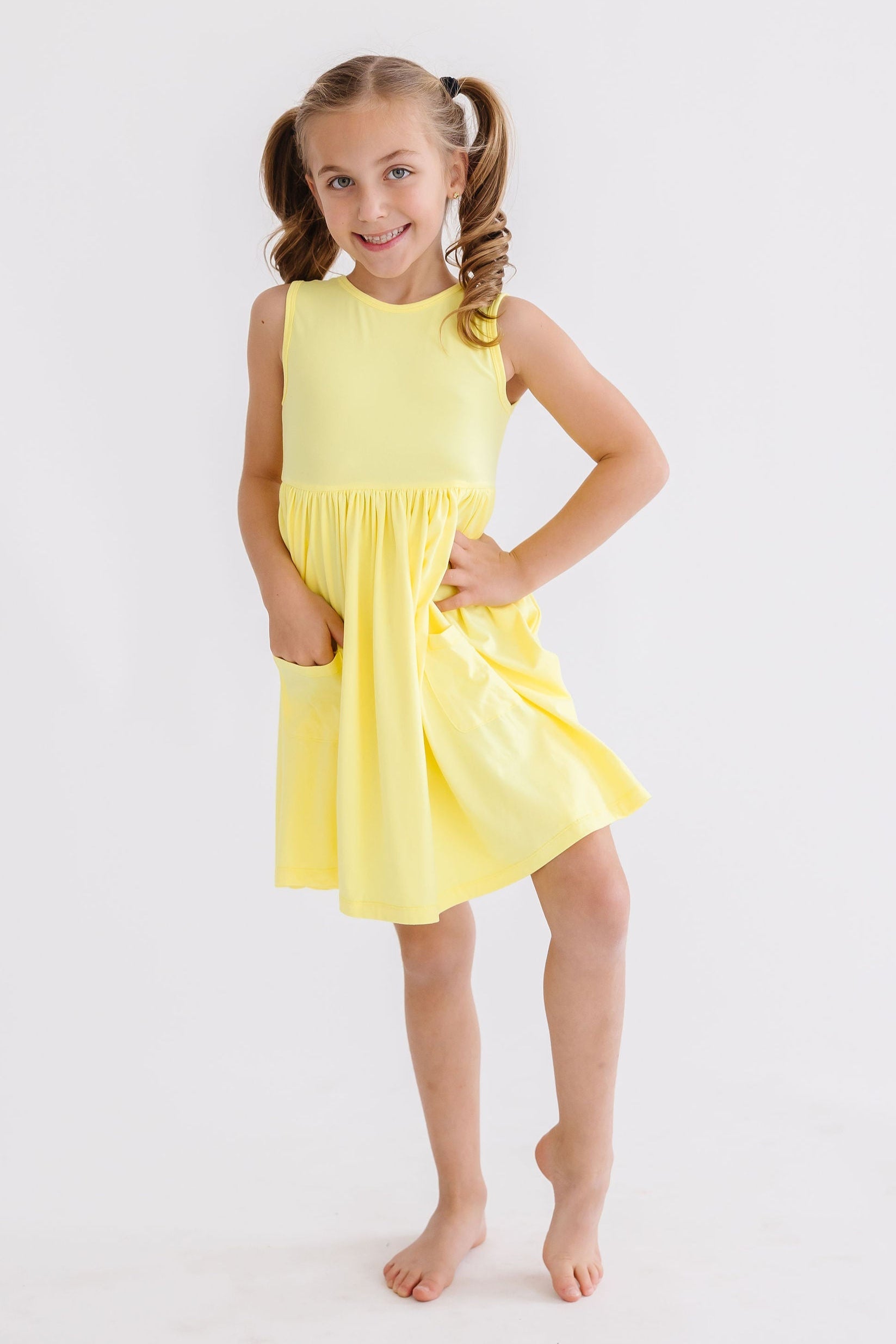 Mila & Rose ® Yellow Tank Pocket Twirl Dress — main product shot