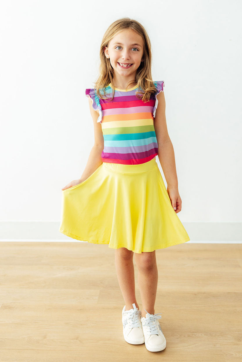 Mila & Rose ® Yellow Twirl Skort — side view