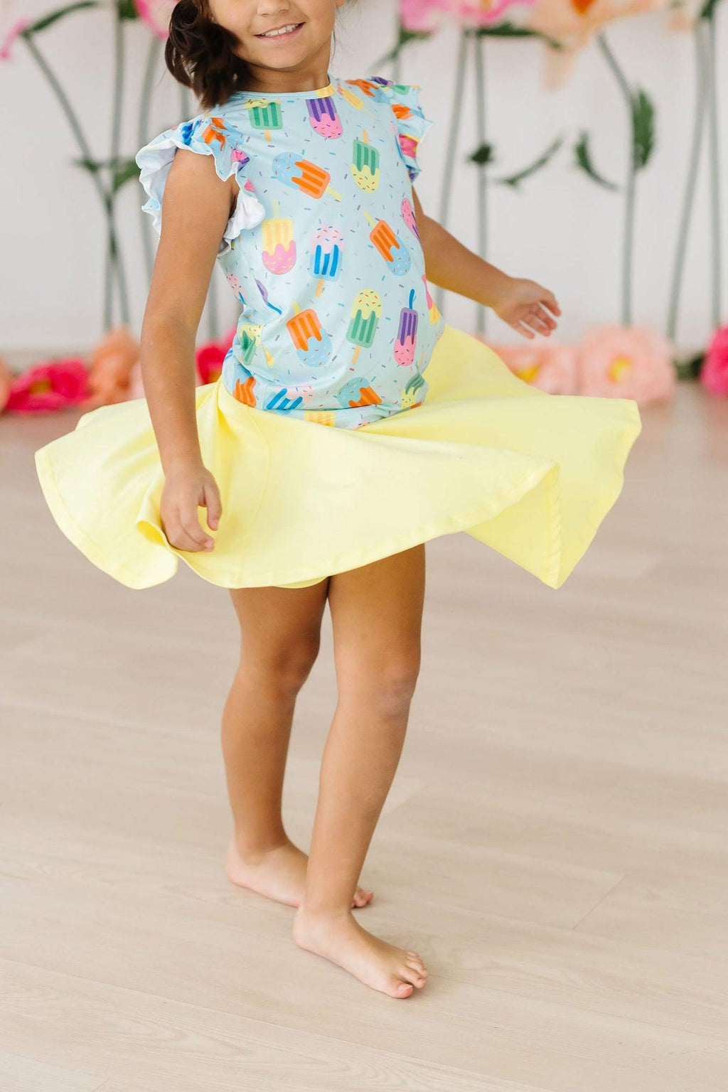 Mila & Rose ® Yellow Twirl Skort — back view