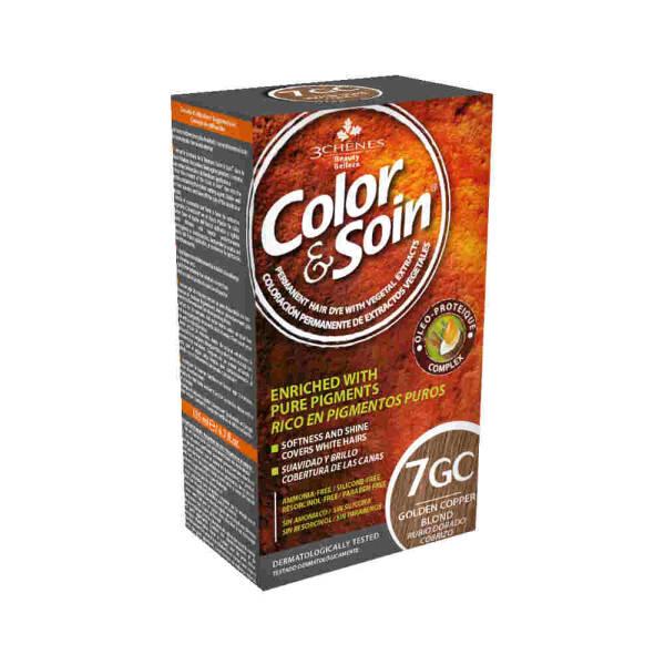 Color&Soin Natural Hair Dye - 7GC Golden Copper Blond, Ammonia-Free, Paraben-Free Hair Color