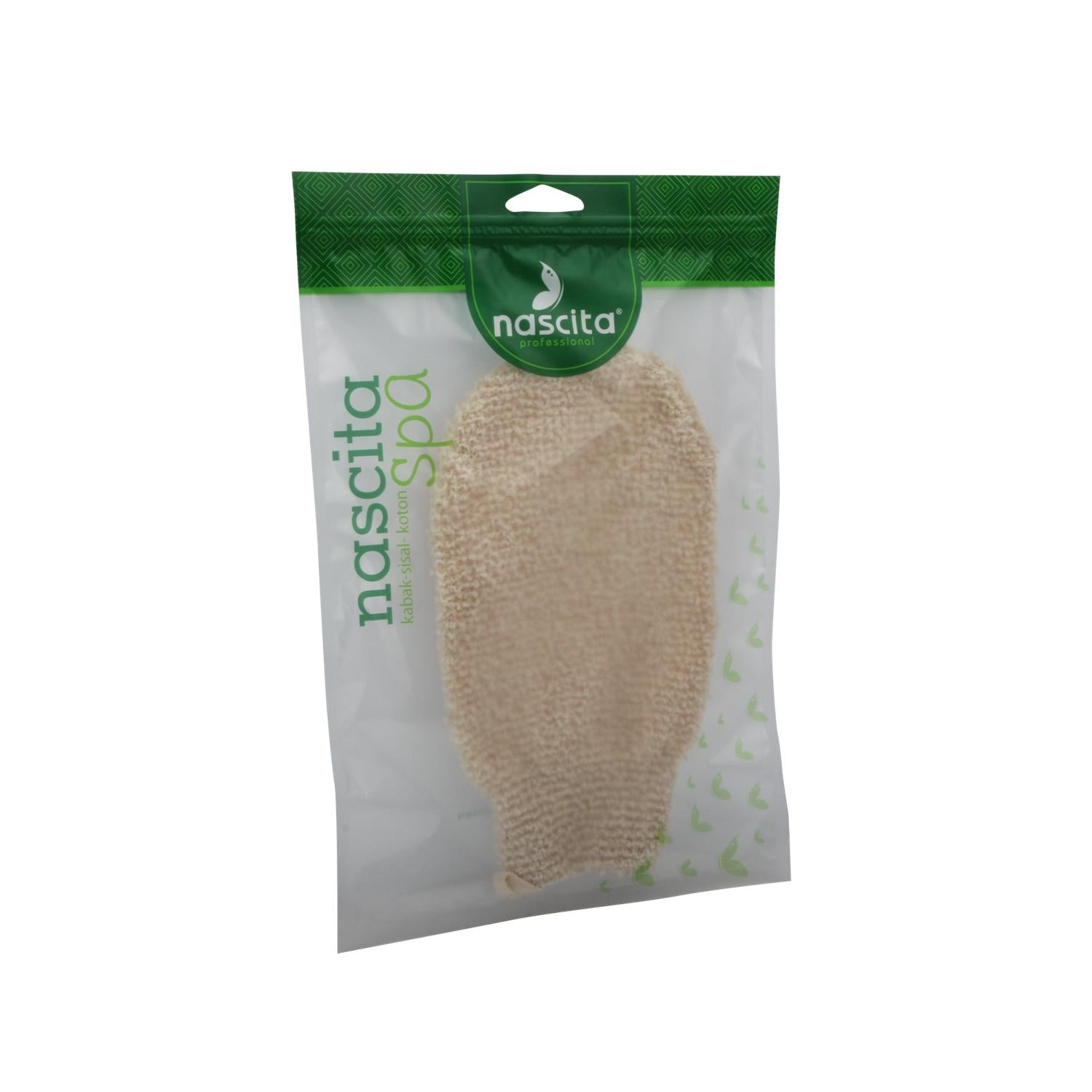 Nascita Cotton Bath and Massage Glove - Beige, Natural and Gentle Exfoliation, Enhances Bathing Experience