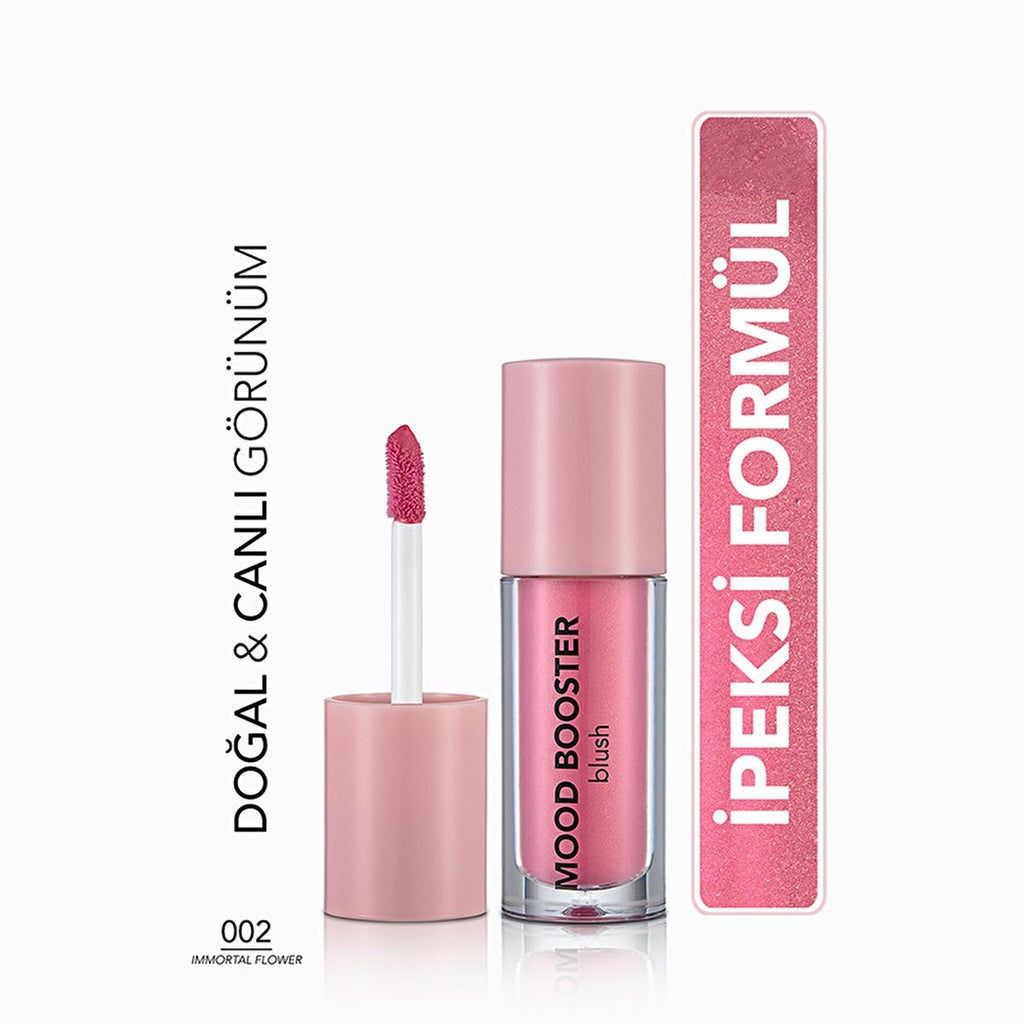 Flormar Mood Booster Liquid Blush: Natural Glow & Radiant Finish - Long Lasting Shimmer Blush with Green Tea Extract