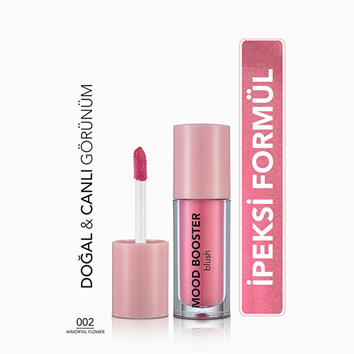 Flormar Mood Booster Liquid Blush: Natural Glow & Radiant Finish - Long Lasting Shimmer Blush with Green Tea Extract