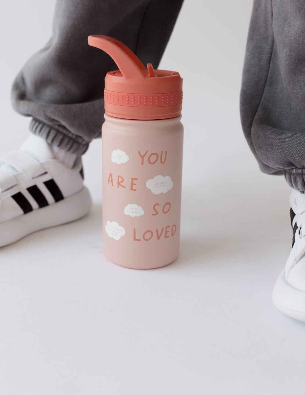 Elevated Faith You Are So Loved Kids Water Bottle — lifestyle context