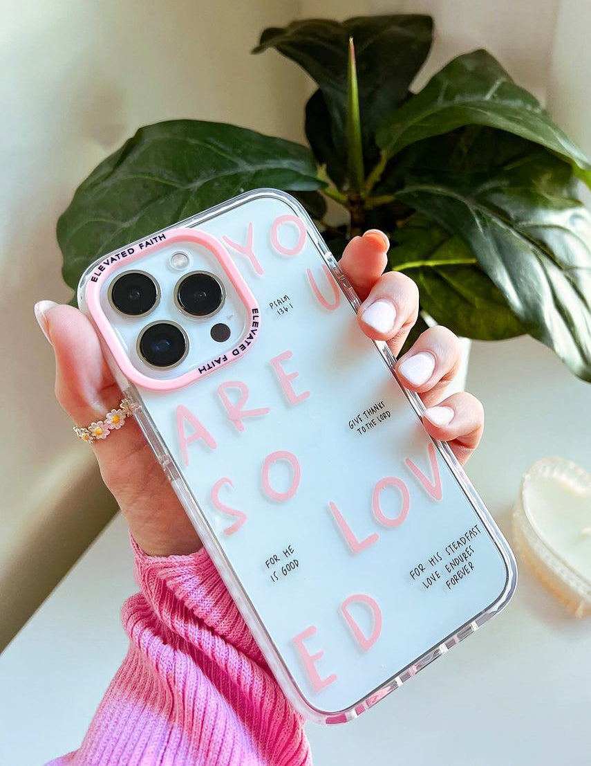 Elevated Faith You Are So Loved Phone Case — comparison shot