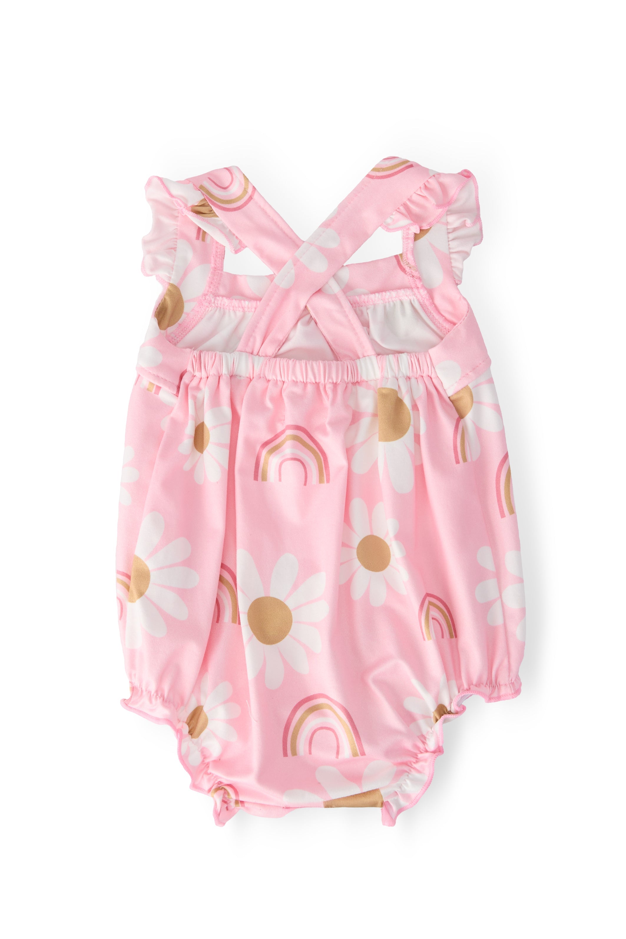 Mila & Rose ® You are My Sunshine Ruffle Cross Back Romper — detail close-up