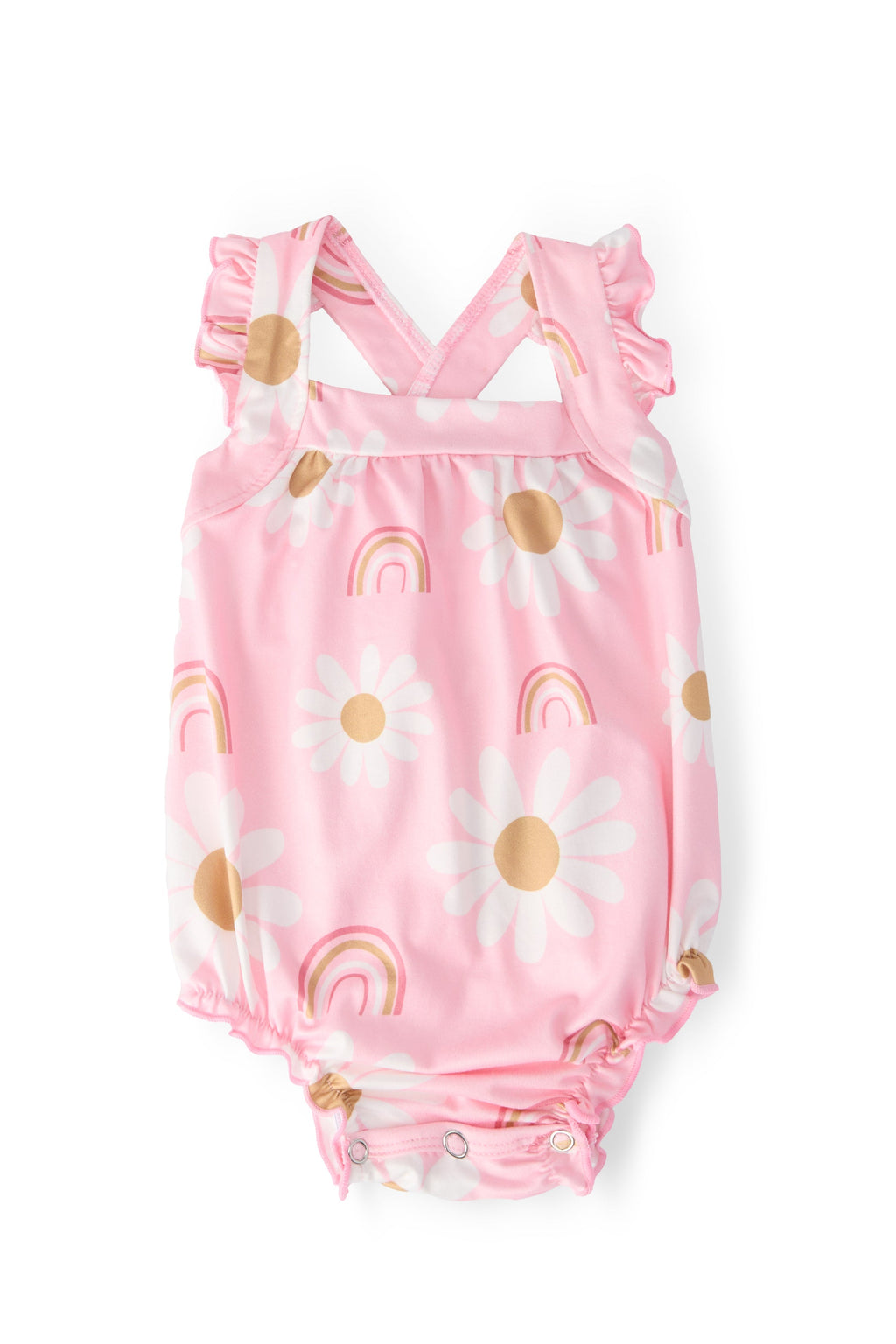 Mila & Rose ® You are My Sunshine Ruffle Cross Back Romper — main product shot