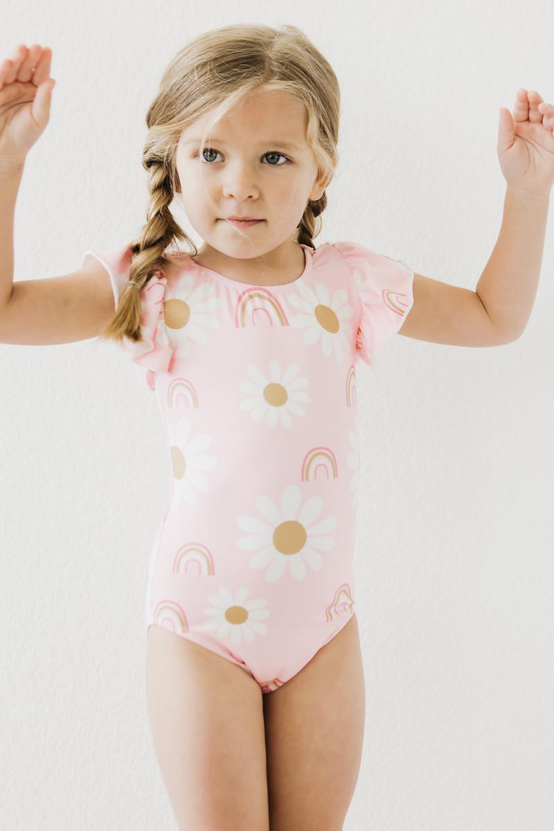Mila & Rose ® You are My Sunshine S/S Flutter Sleeve Leotard — side view