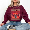 Pasimax 'Yule Shall Not Pass' Heavy Metal Sweatshirt | Balrog Death Metal Font LOTR Ugly Christmas Sweater — main product sho