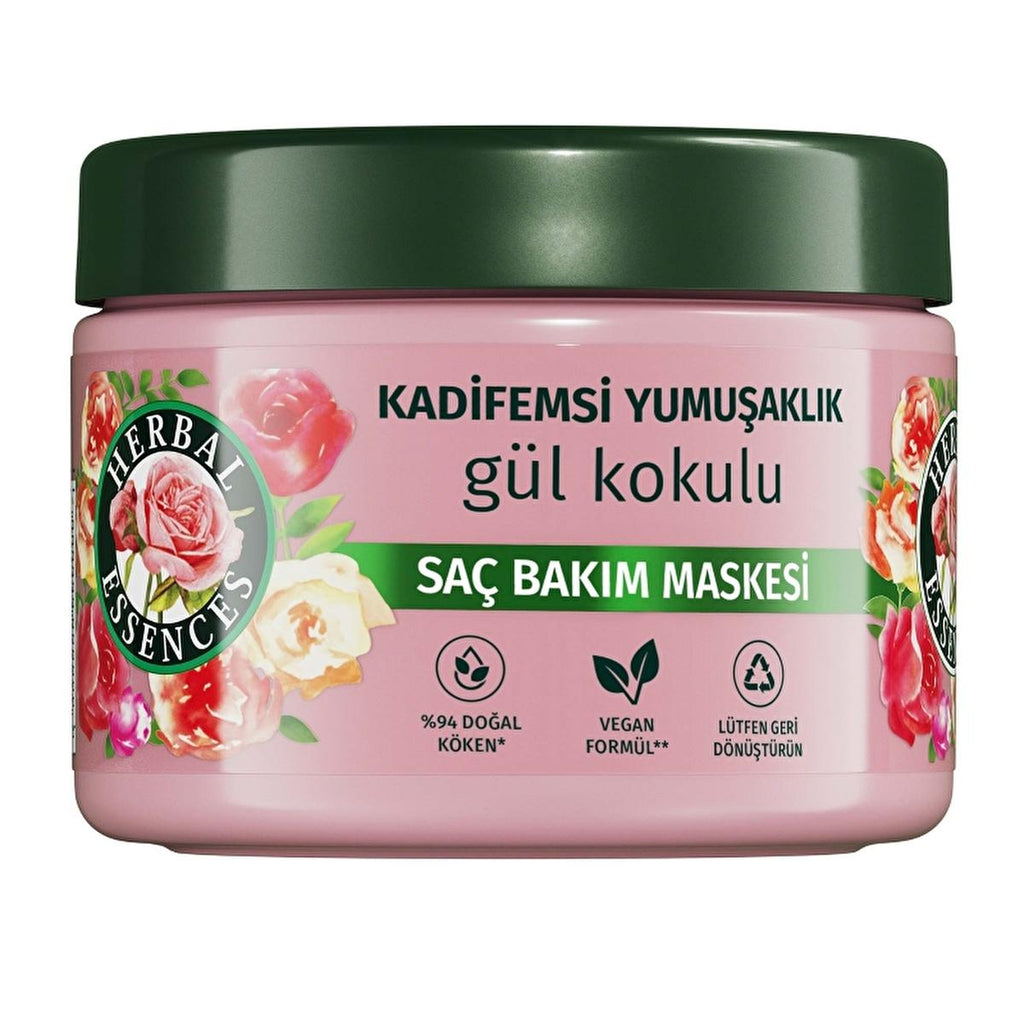 Herbal Essences Rose Hair Mask - Vegan, Cruelty-Free, Moisturizing Treatment for Dry Hair - 10.14 fl oz