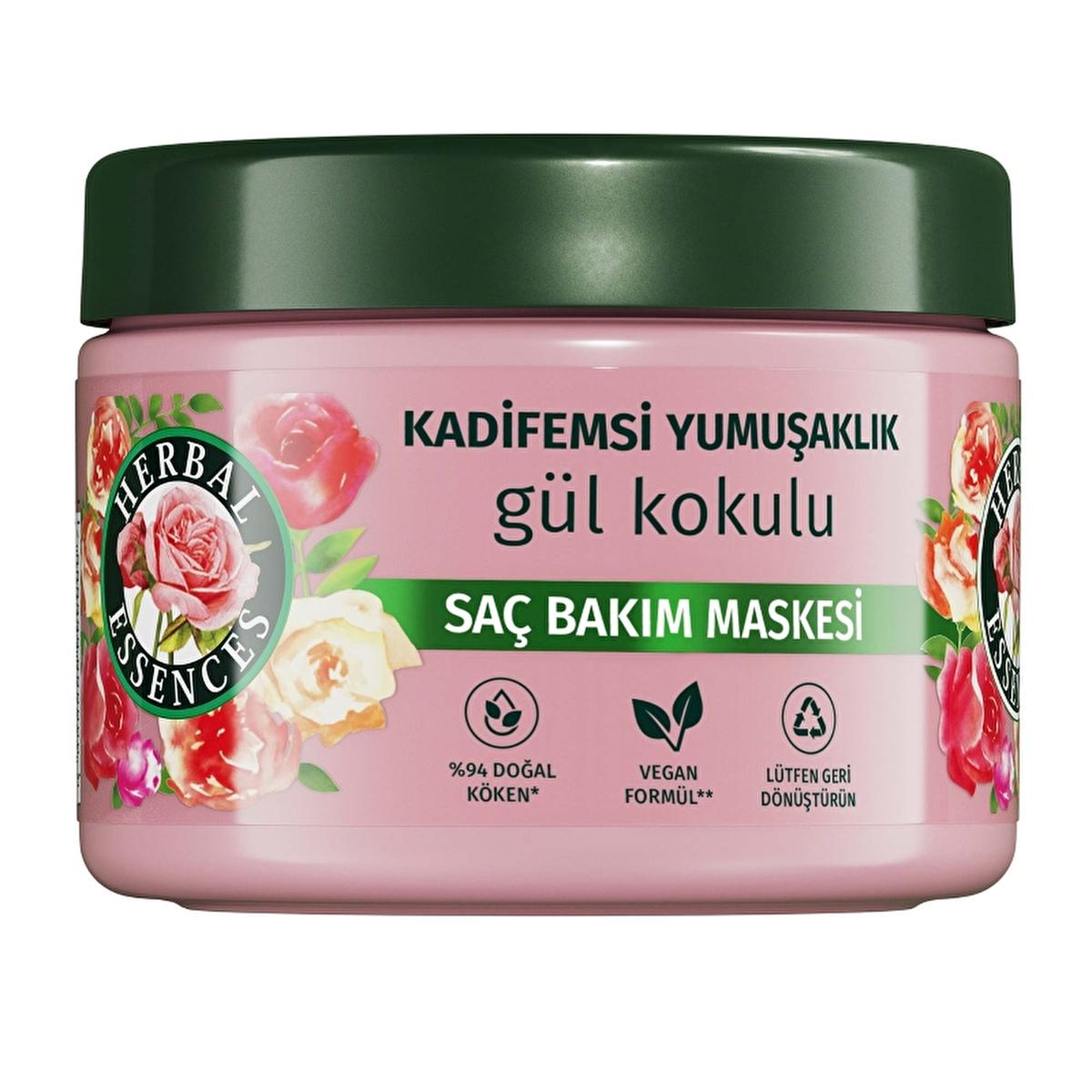 Herbal Essences Rose Hair Mask - Vegan, Cruelty-Free, Moisturizing Treatment for Dry Hair - 10.14 fl oz