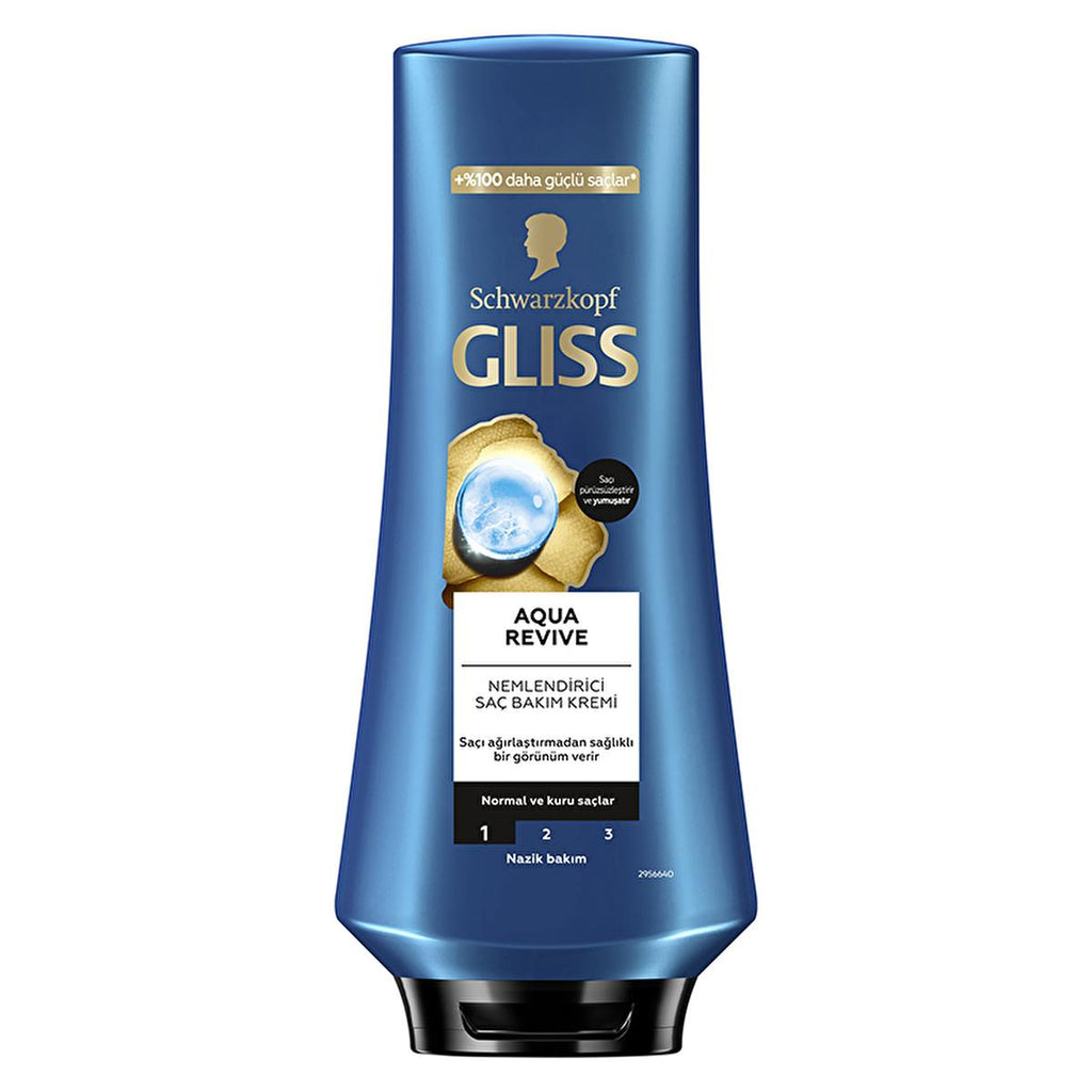 Gliss Aqua Revive Moisturizing Hair Conditioner:  Hyaluron & Seaweed Extract for Dry Hair - Lightweight Hydration, Shine, & Daily Use
