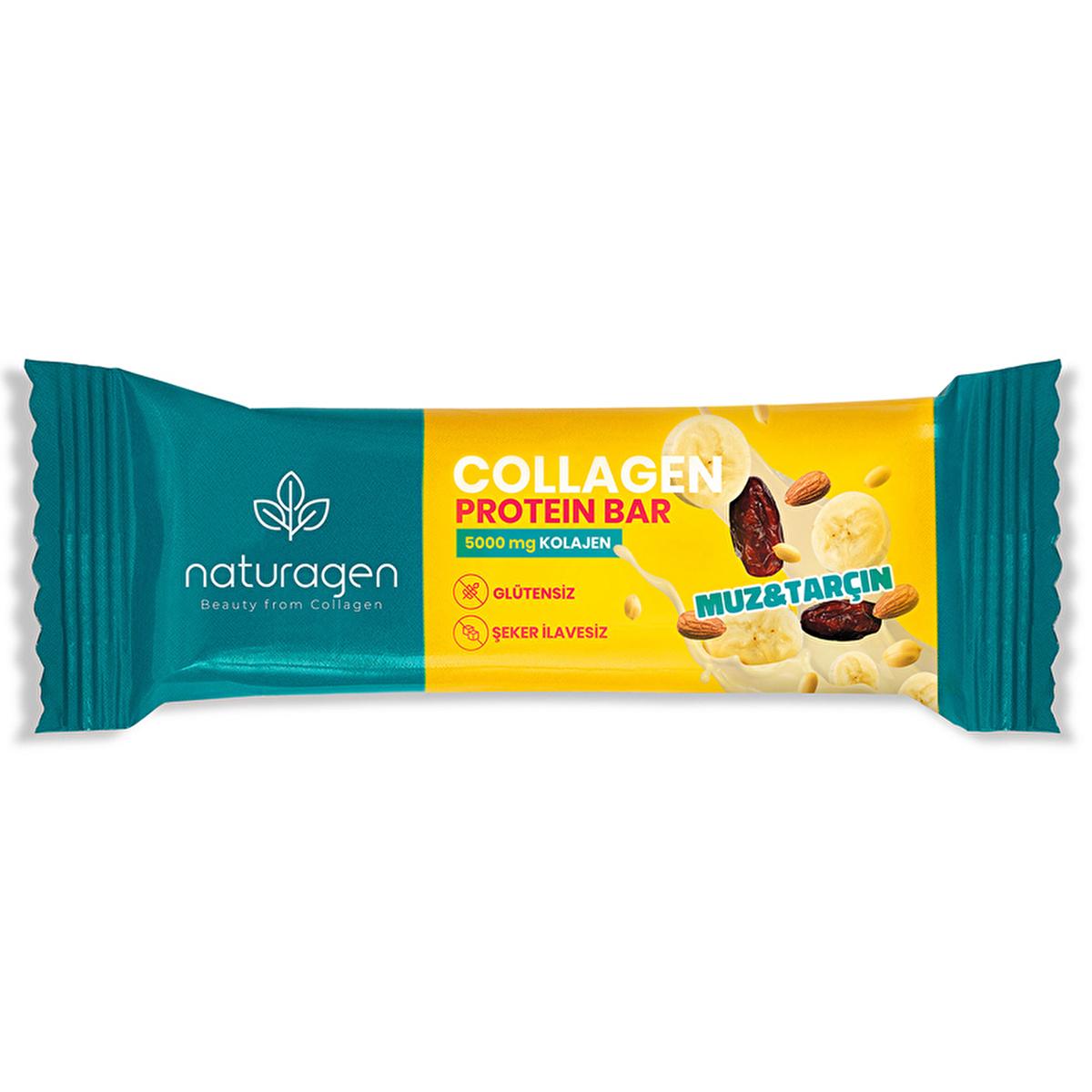 Naturagen Collagen Protein Bar, Gluten-Free, Sugar-Free, Natural Snack - Supports Skin, Hair & Joint Health