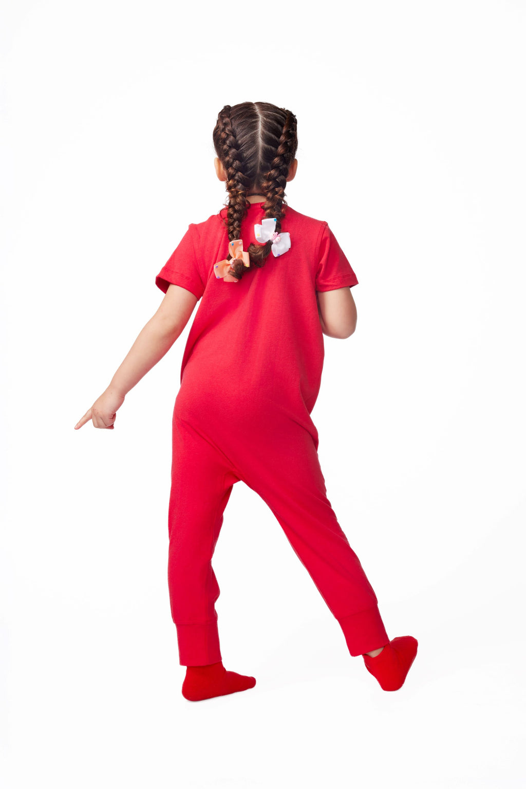 ParkerandTalia Ultimate Comfort Playsuit-RED — side view