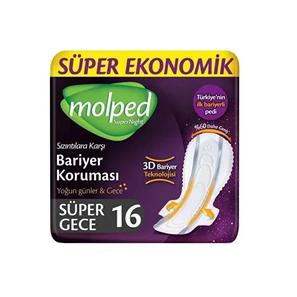 Molped Hygienic Pads Supernight for Nighttime Absorbency and Comfort