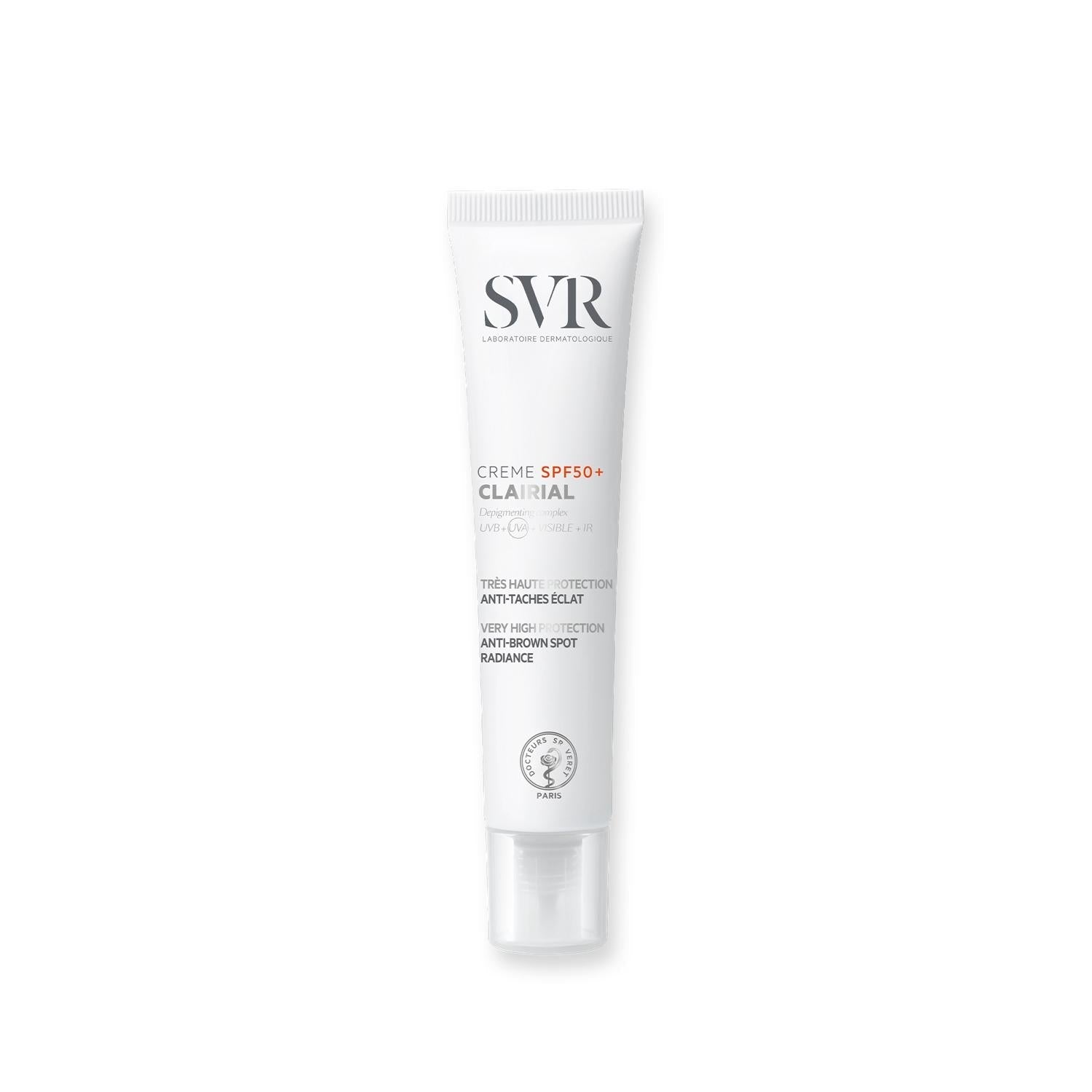 SVR Clarial Creme SPF50+ Sunscreen Cream for Sensitive Skin, Evens Skin Tone - 1.35 fl oz