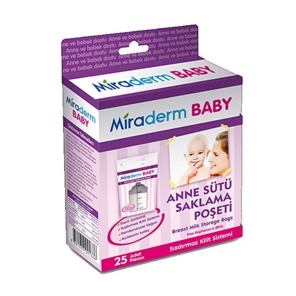 Miraderm Breast Milk Storage Bags - Sterile, Leakproof & Freezer Safe (Pack of 25)
