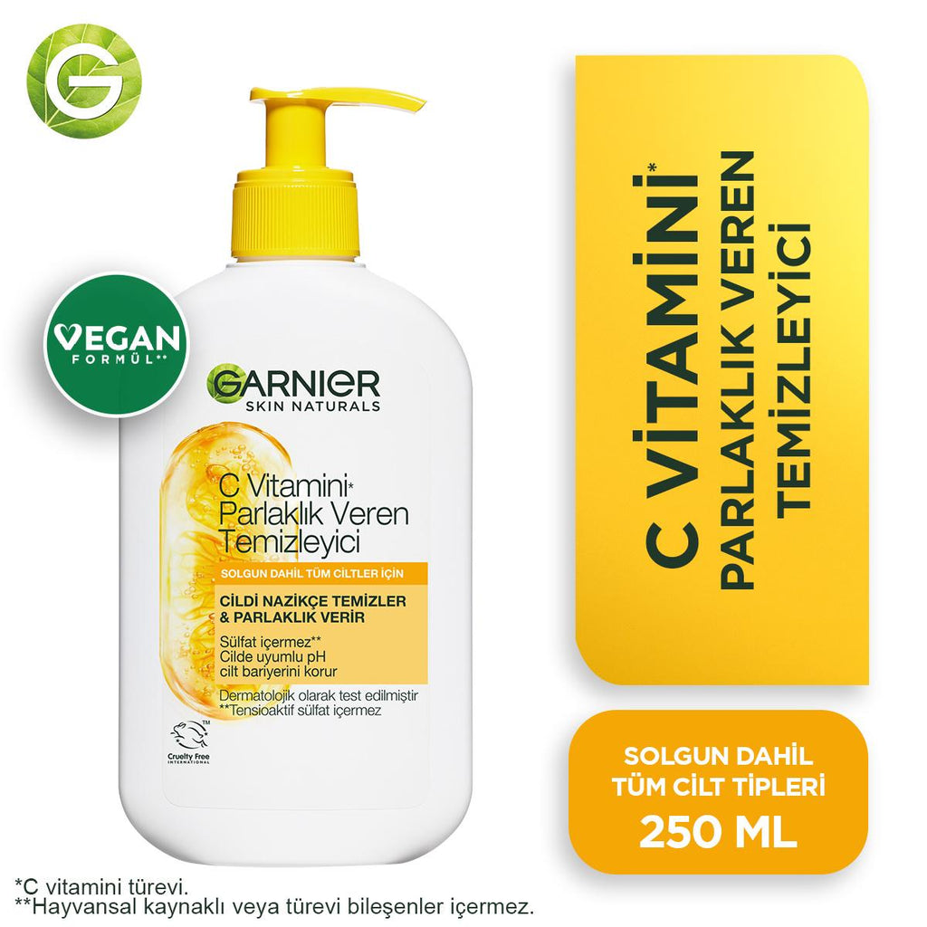 Garnier Vitamin C Brightening Facial Cleanser - 8.45 fl oz - Enhances Skin Radiance & Provides Antioxidant Benefits