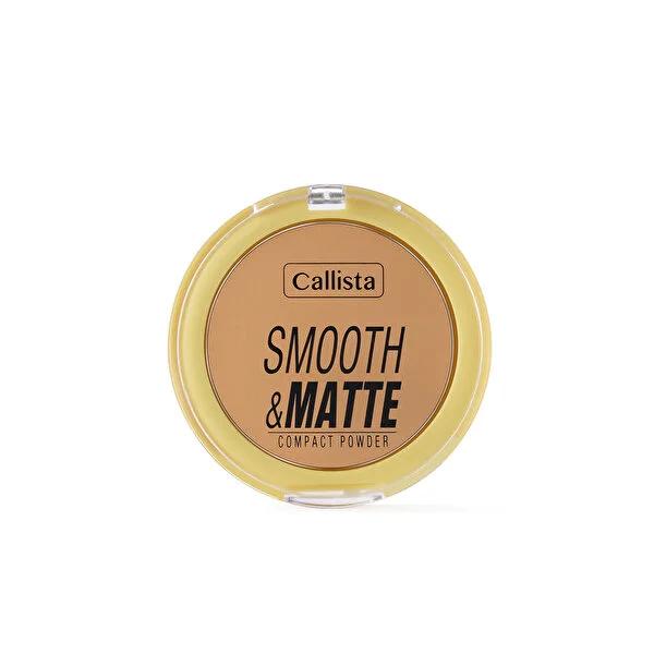 Callista Matte Compact Powder - Smooth Finish for Oily Skin, 30 Dark Honey