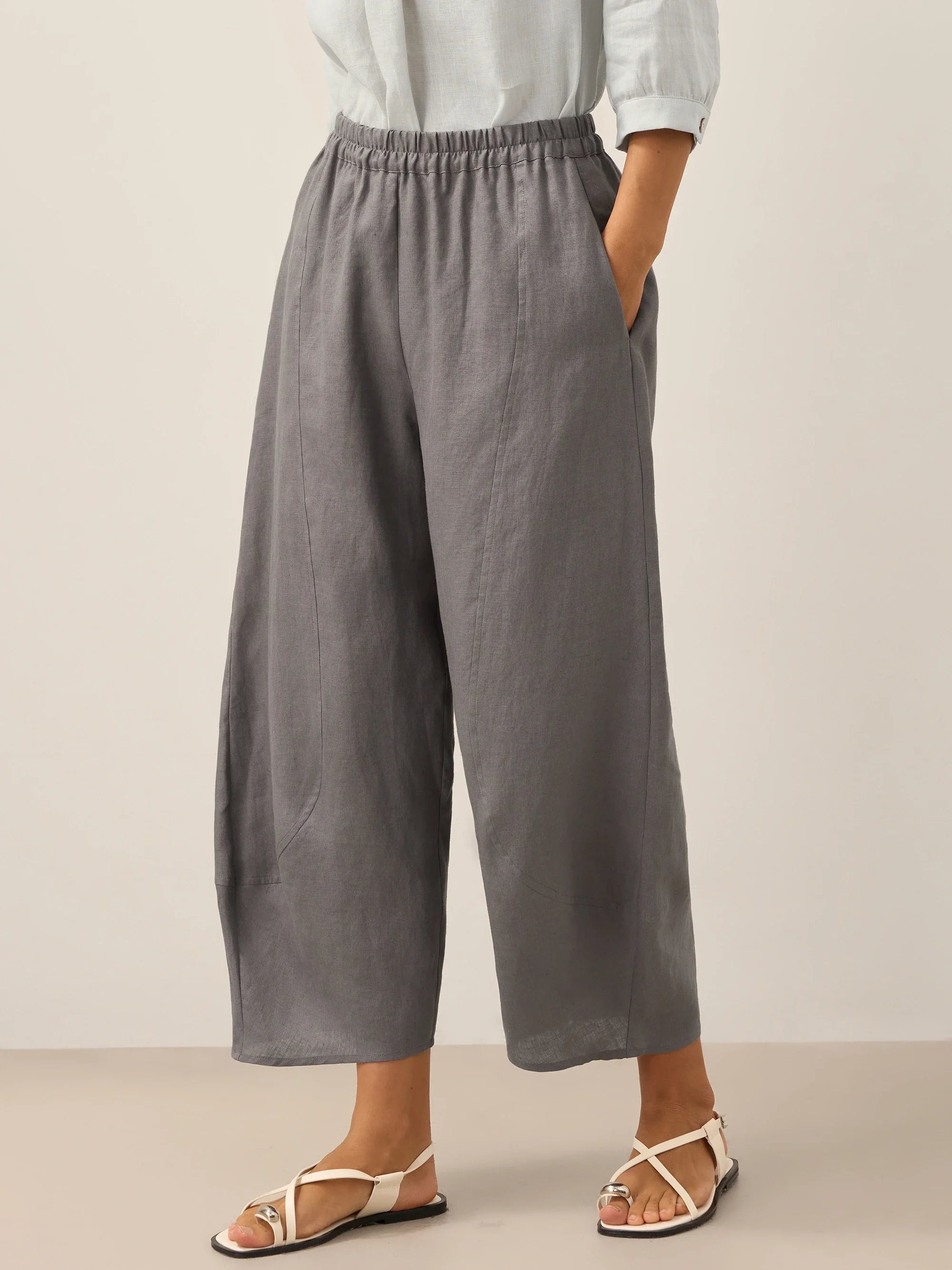 LINTICO 100% Linen Classic Ankle Pants ZOE — main product shot