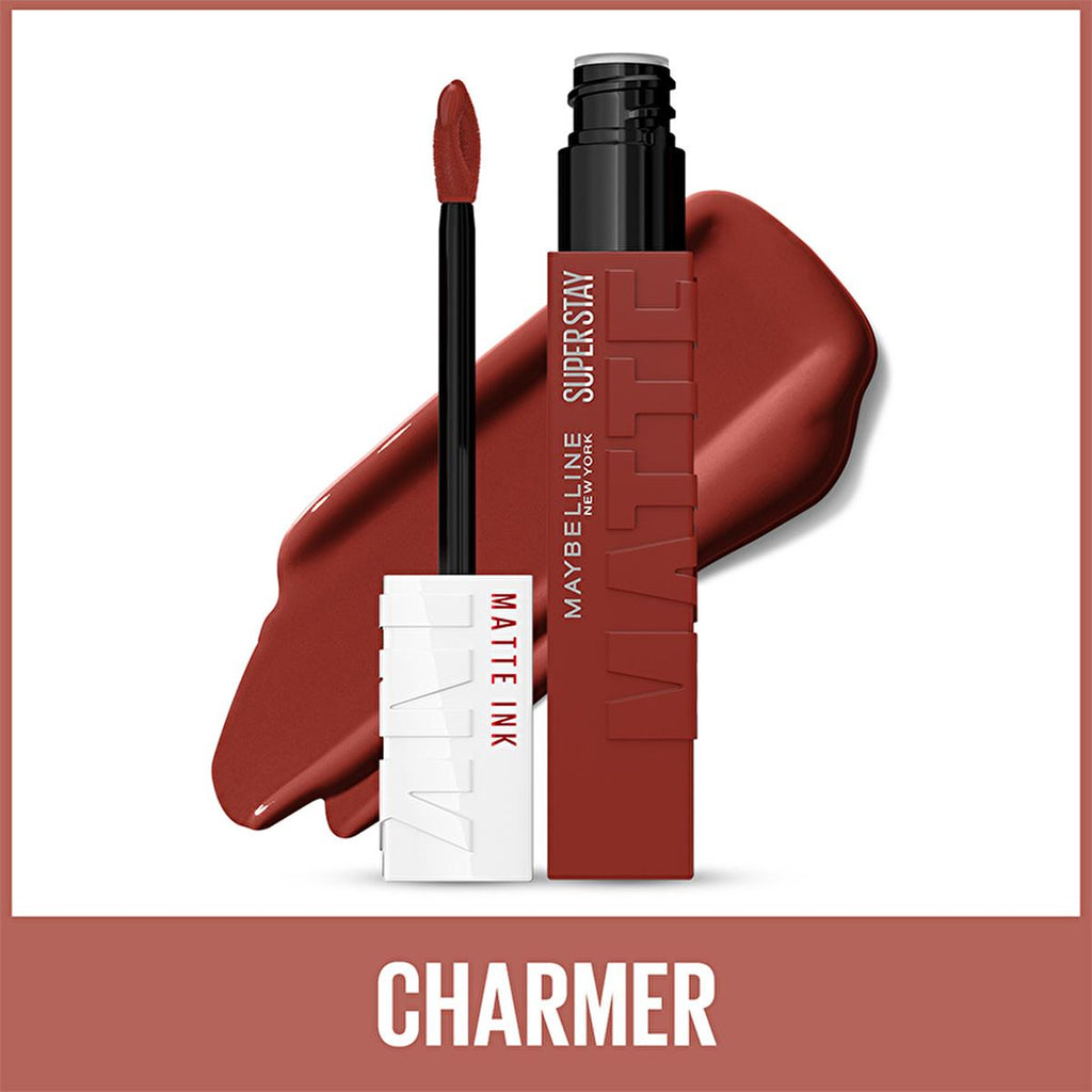 Maybelline Super Stay Matte Ink: Long Lasting Liquid Lipstick - Transfer-Proof, Smudge-Proof, Non-Drying Matte Finish - Charmer Shade