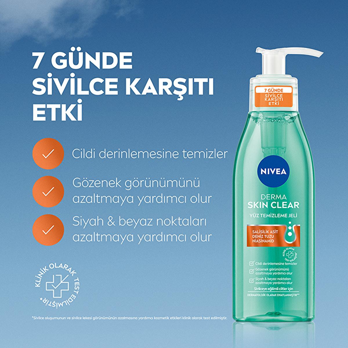 Nivea Derma Skin Clear Acne Face Wash: Deep Cleansing Salicylic Acid & Niacinamide Gel for Blemish & Pore Control, Oily & Acne-Prone Skin