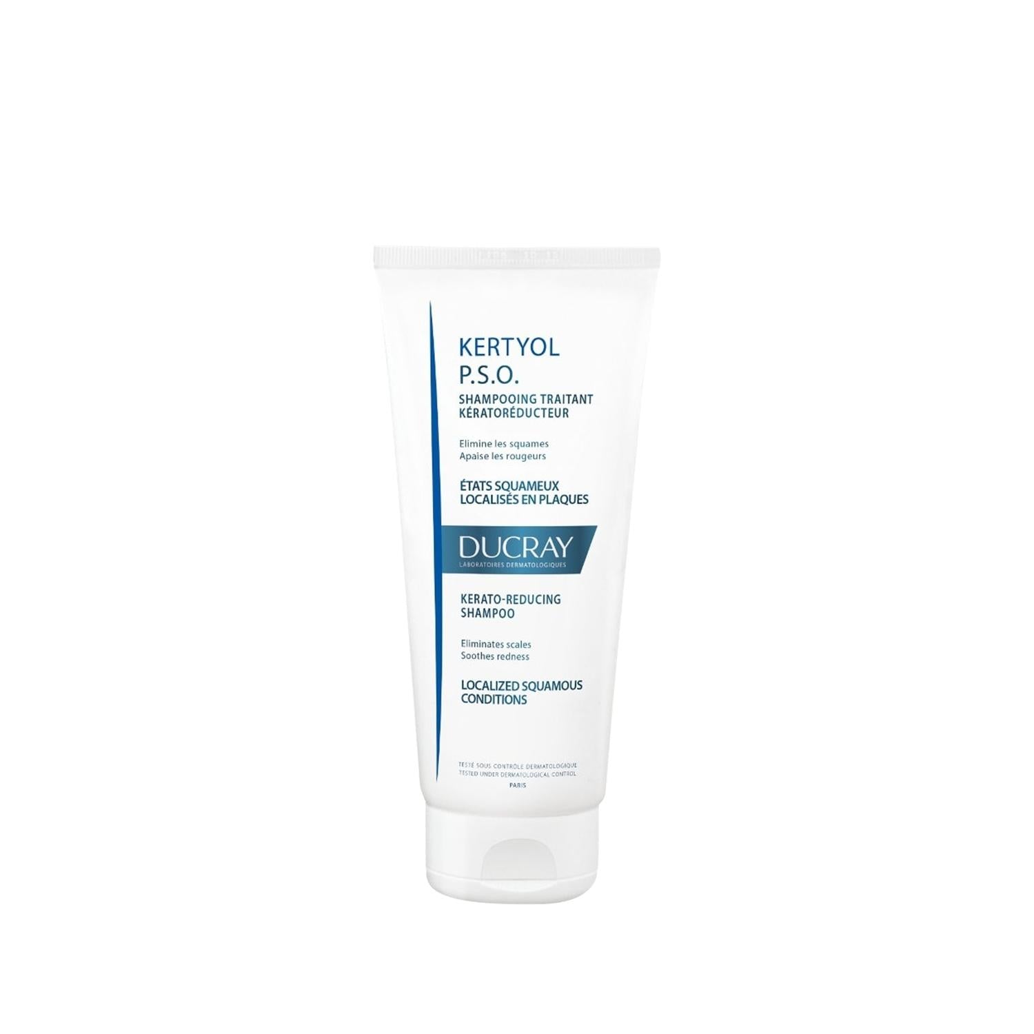 Ducray Kertyol P.S.O. Anti-dandruff Shampoo for Scalp Psoriasis Treatment - 200ml, Dermatologically Tested for Flaking Relief