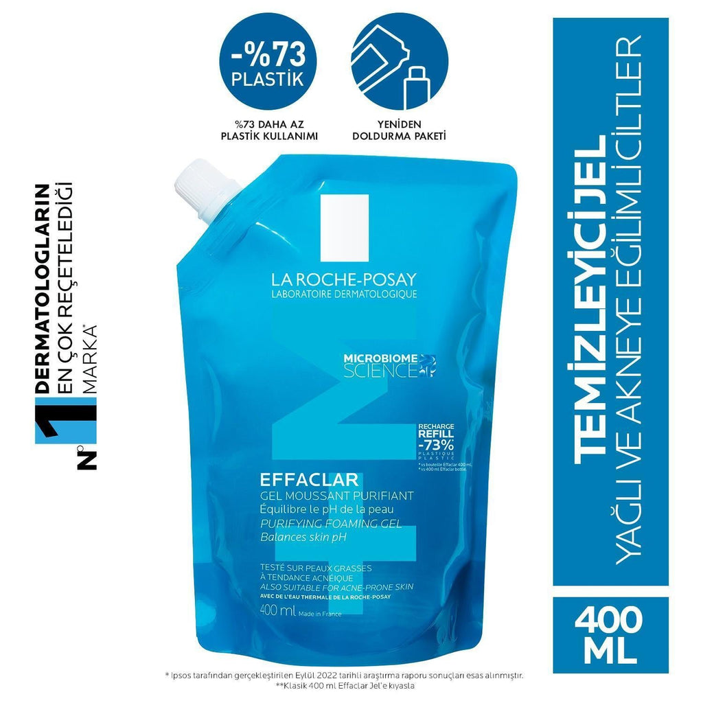 La Roche Posay Effaclar Gel 400ml Refill - Gentle Facial Cleansing for Acne-Prone Skin